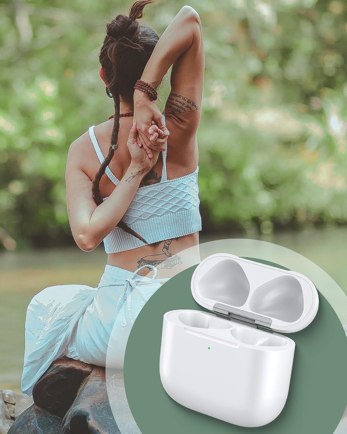 Wireless Charger Case Replacement for Airpods 4th Generation - Charging Case to USB-C Without Earbuds